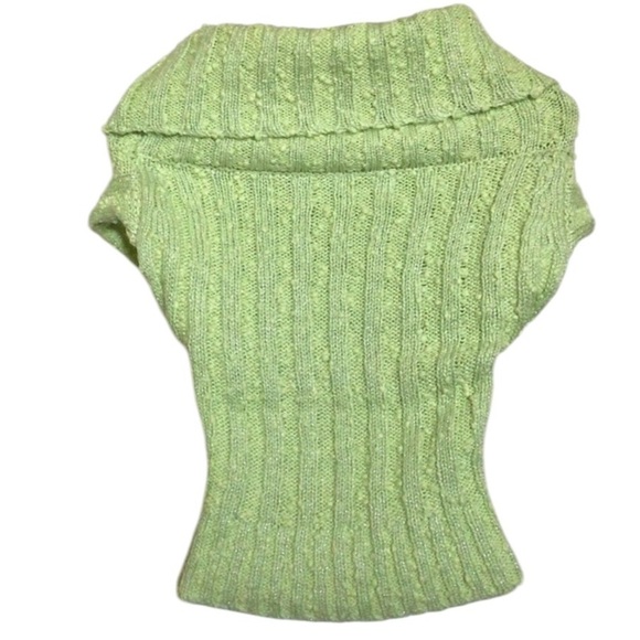 UO Silence + Noise Starlet Off-The-Shoulder Knit Top Lime Green Size Small New - Picture 7 of 10